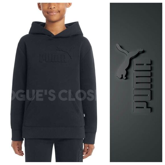 NEW! PUMA Youth Fleece Hoodie with Raised embossed logo and Kangaroo Pockets - Picture 1 of 16